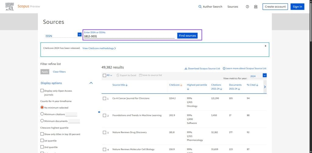 Enter the 8-digit ISSN