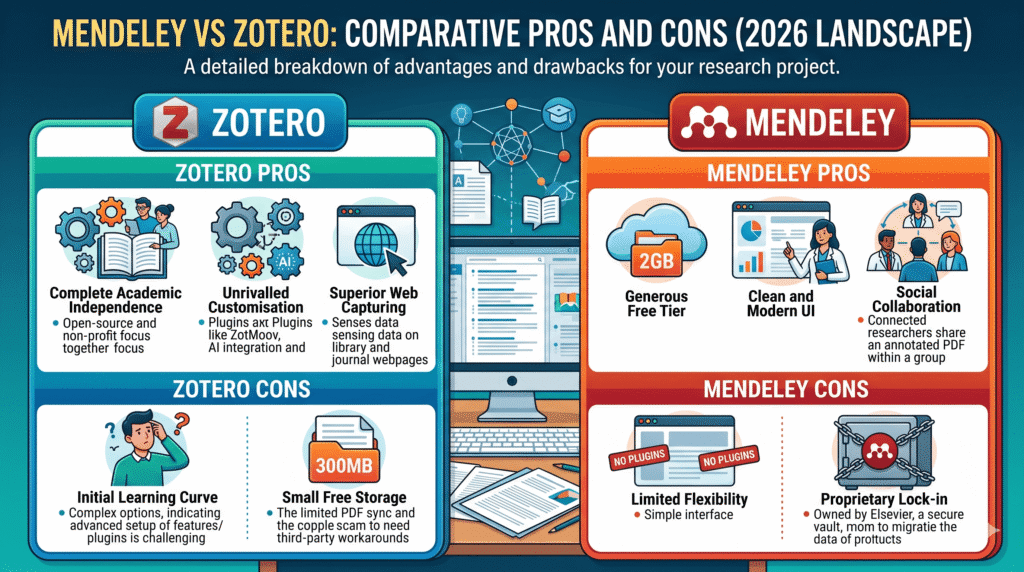 Mendeley vs Zotero Comparison (2026) Mendeley vs Zotero Comparison Pros and Cons