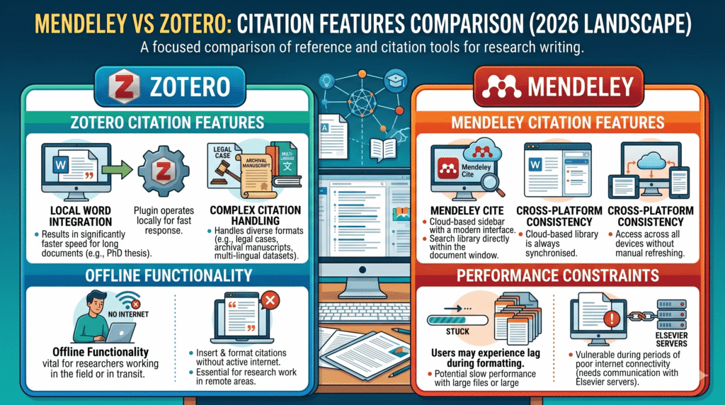Mendeley vs Zotero Comparison (2026) Mendeley vs Zotero Features Comparison