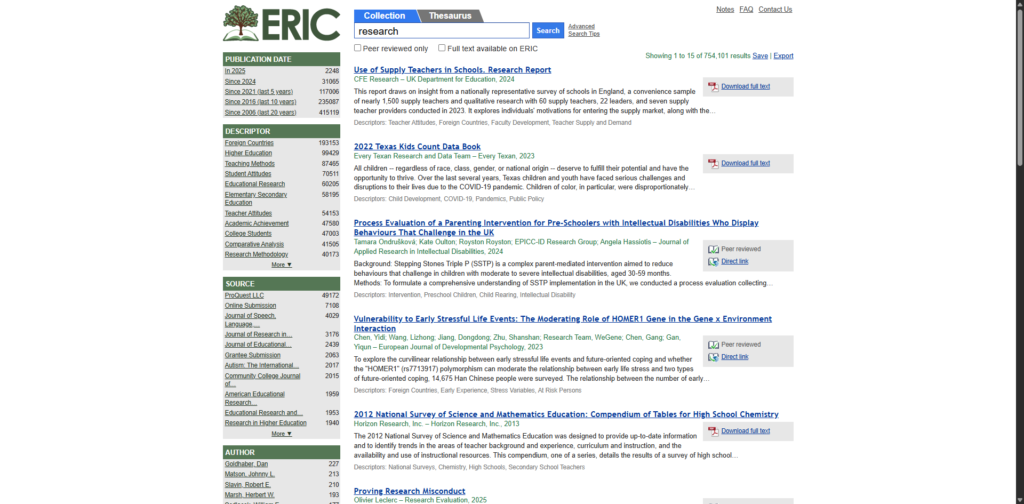 Top 15 Google Scholar Alternatives for Academic Research ERIC as Google Scholar Alternative by Qubic Research