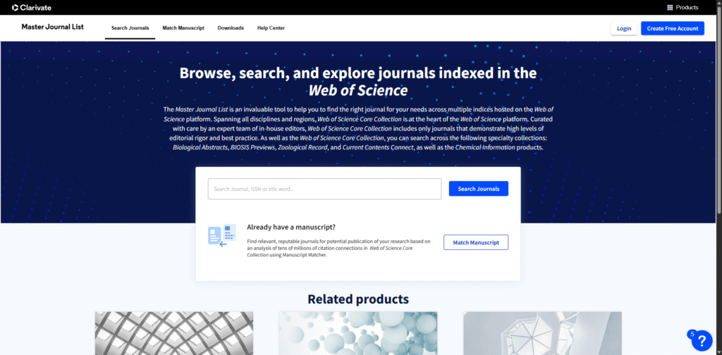 Web of Science Master Journal List - Qubic Research