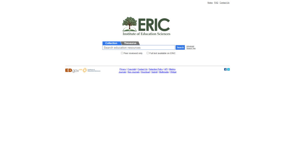 ERIC Education Resources Information Center Free Online Databases for Research