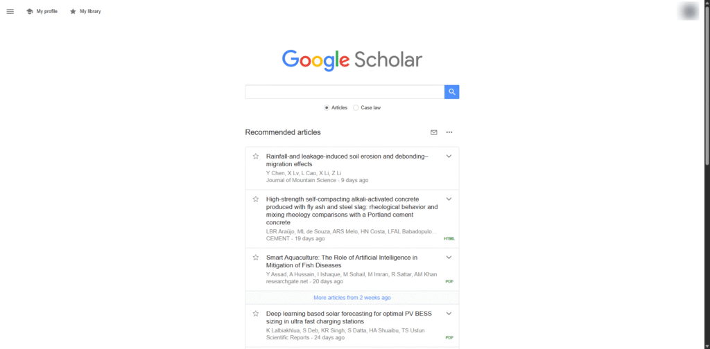 Google Scholar Free Online Databases for Research
