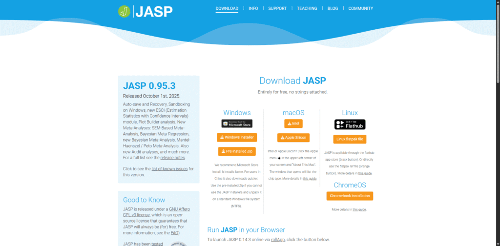 Free SPSS Alternative in 2025 Jasp free spss alternative