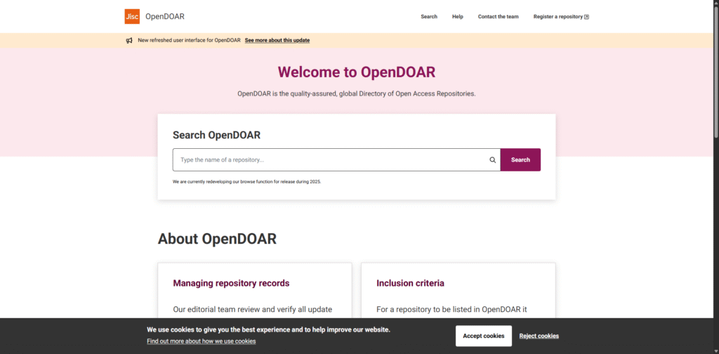 OpenDOAR Free Online Databases for Research