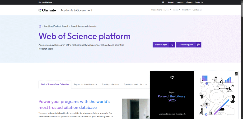 Web of Science Platform Clarivate Best Research Databases
