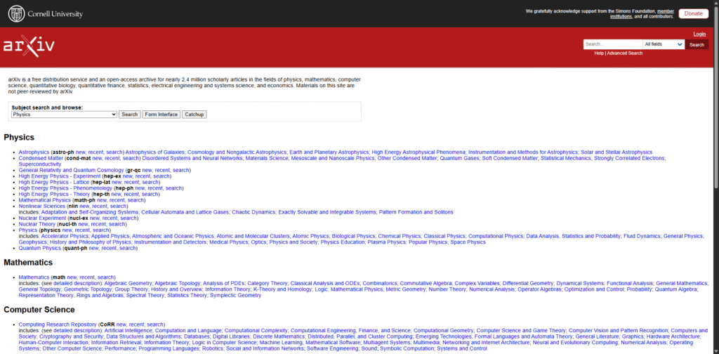 arXiv Free Online Databases for Research