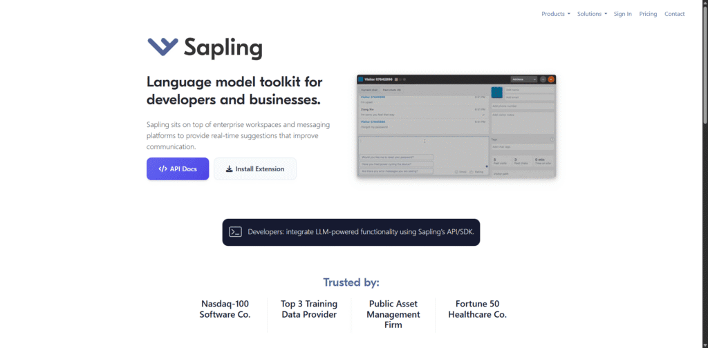 Grammarly Alternatives - Language-Model-API-Toolkit-and-Assistant-Sapling