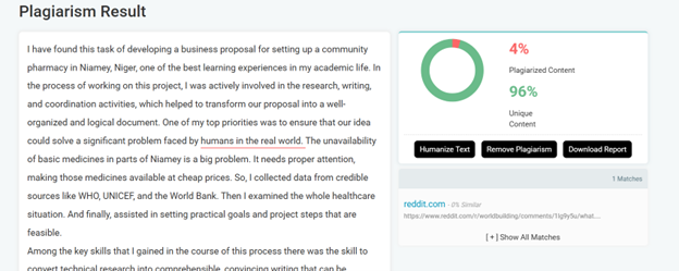 Plagiarism Checker Result