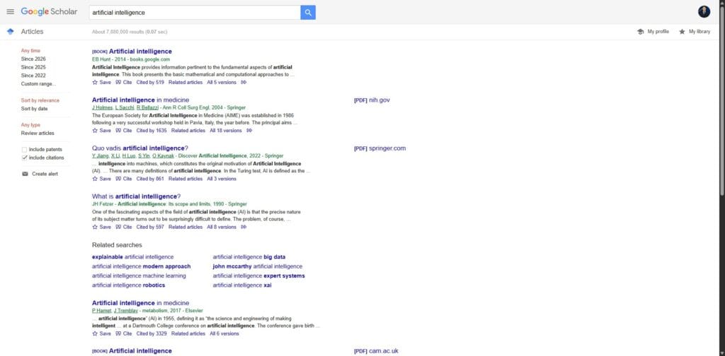 Scopus vs Web of Science vs Google Scholar: Which is Better for Research? Google Scholar search results example