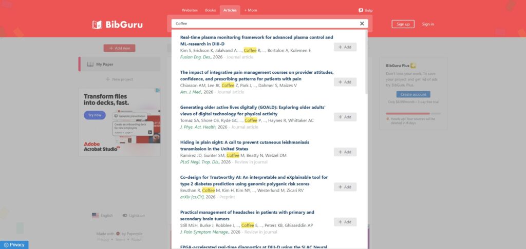 BibGuru Paper Search