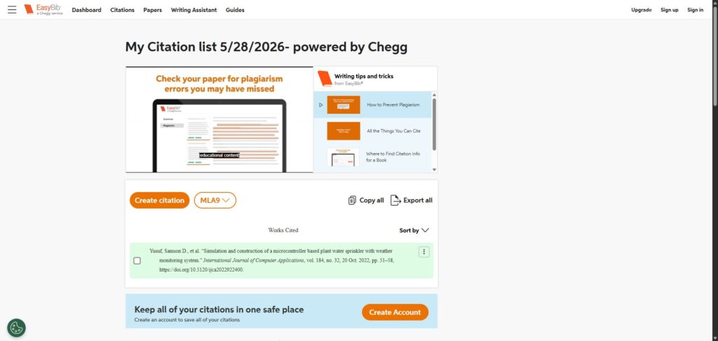 EasyBib Citation Generated