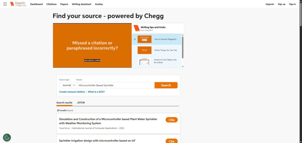 EasyBib Paper Search