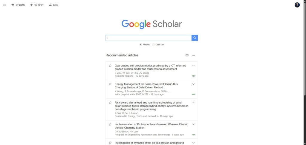 Google-Scholar Homepage