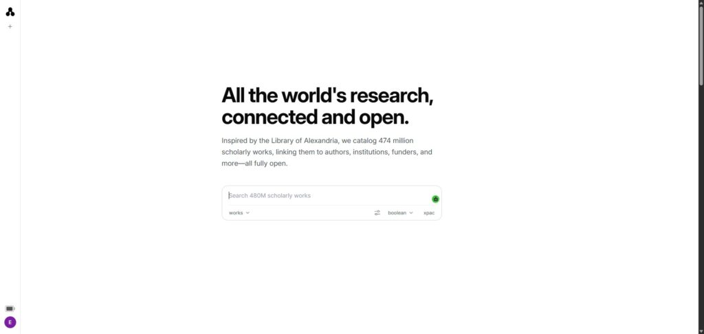 OpenAlex Homepage