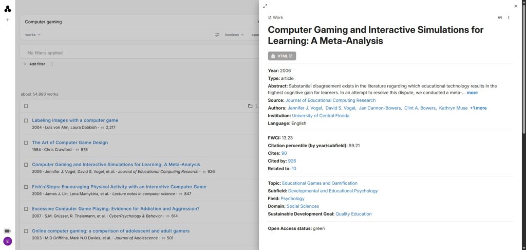 OpenAlex Research View