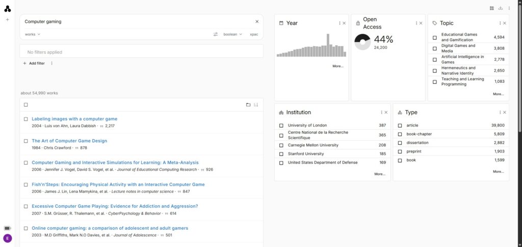 OpenAlex Sample Search