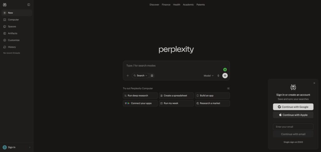 Perplexity Home