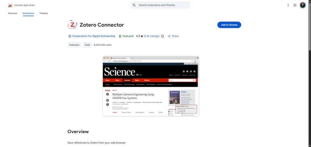 Zotero Connector