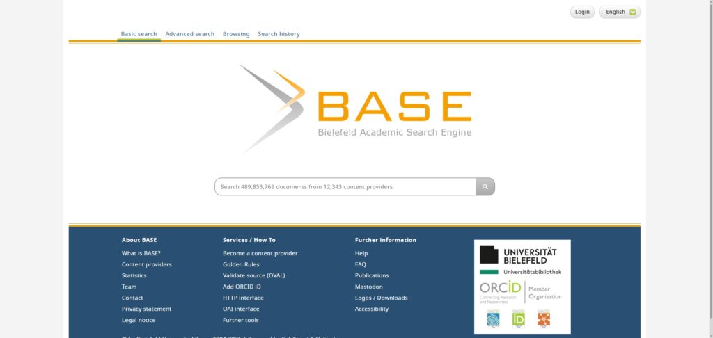 BASE Homepage